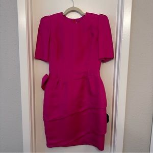 Carolina Herrera Silk Magenta Cocktail Dress